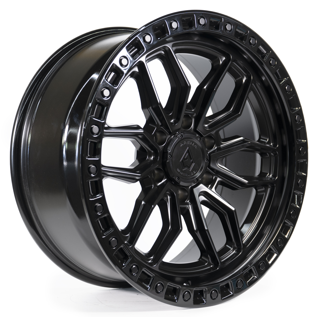 Arena Wheel Co Wheels A109 Hustle Satin Black Gloss Black Lip 20x10 -18mm Offset 8x180