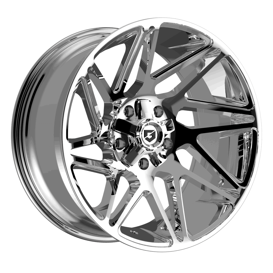 Gear Offroad Wheels 777C Vortex Chrome 22x10 -19mm Offset 5x127 (5x5),5x135