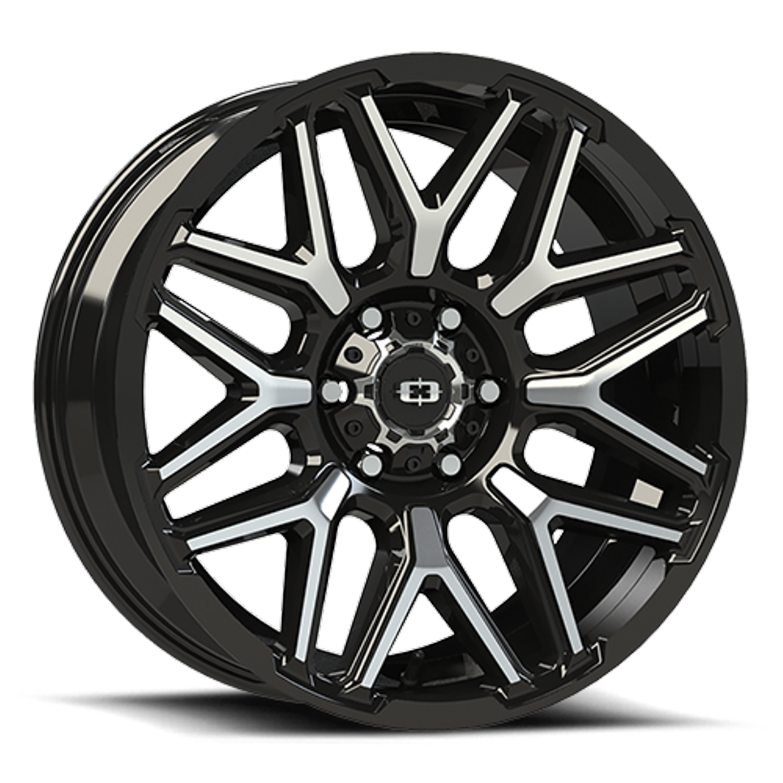 Vision Wheels 305 Rekluse Gloss Black Machined Face 24x12 -51mm Offset 8x165.1 (8x6.5)