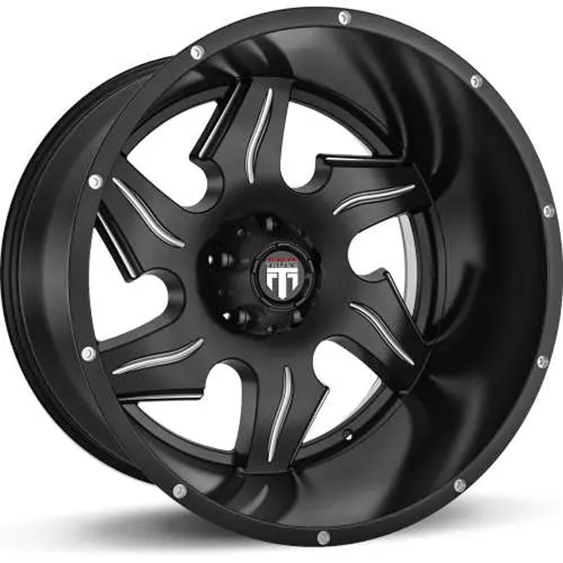 American Truxx Wheels Ninja AT163 Gloss Black Milled 22x14 -76mm Offset 6x135