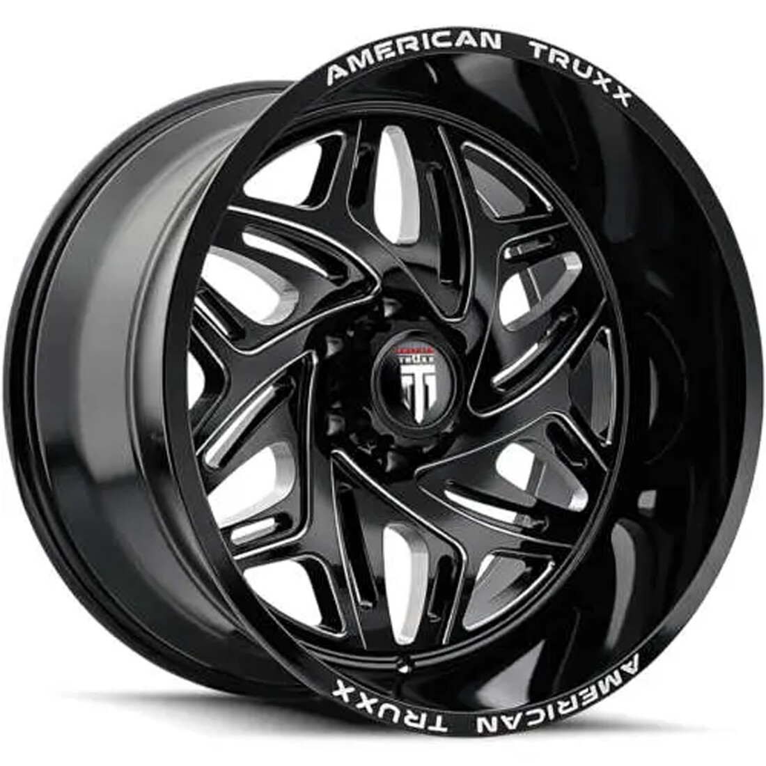 American Truxx Wheels Euphoria AT1914 Gloss Black Milled 22x12 -44mm Offset 6x135
