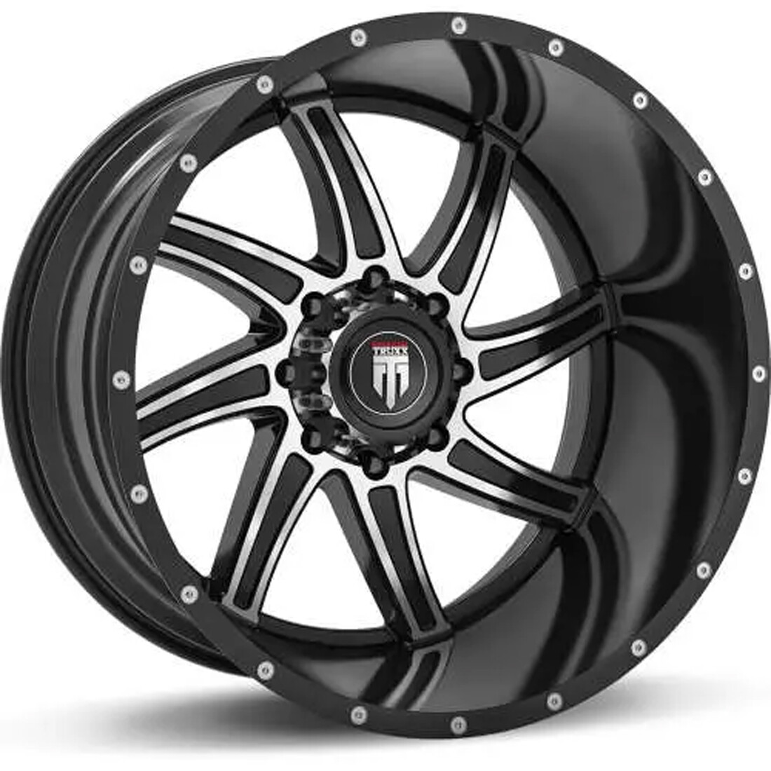 American Truxx Wheels Vortex AT162 Gloss Black Machined 22x12 -44mm Offset 6x135