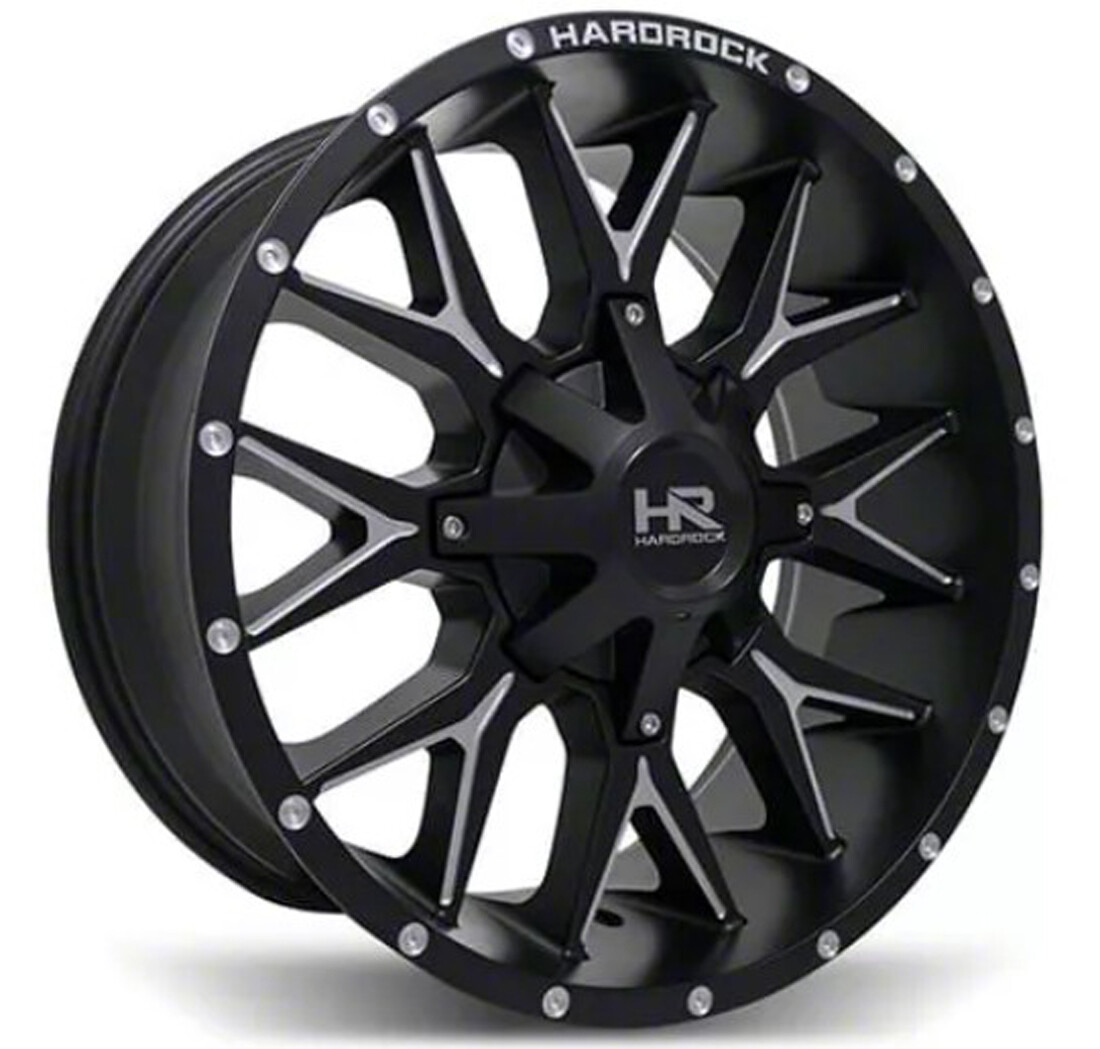 Hardrock Offroad Wheels Affliction H700 Satin Black Milled 20x10 -19mm Offset 8x180