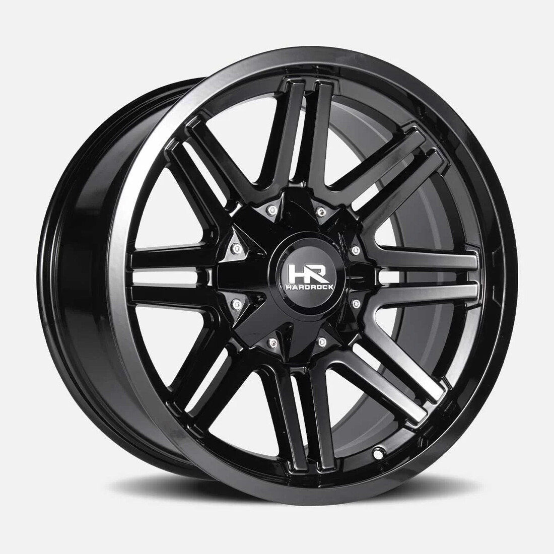 Hardrock Offroad Wheels Warrior H715 Gloss Black 22x10 -25mm Offset 6x135,6x139.7 (6x5.5)