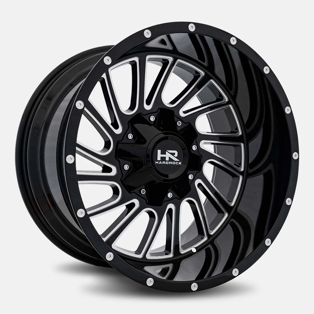 Hardrock Offroad Wheels H708 Gloss Black Milled 20x10 0mm Offset 8x165.1 (8x6.5)