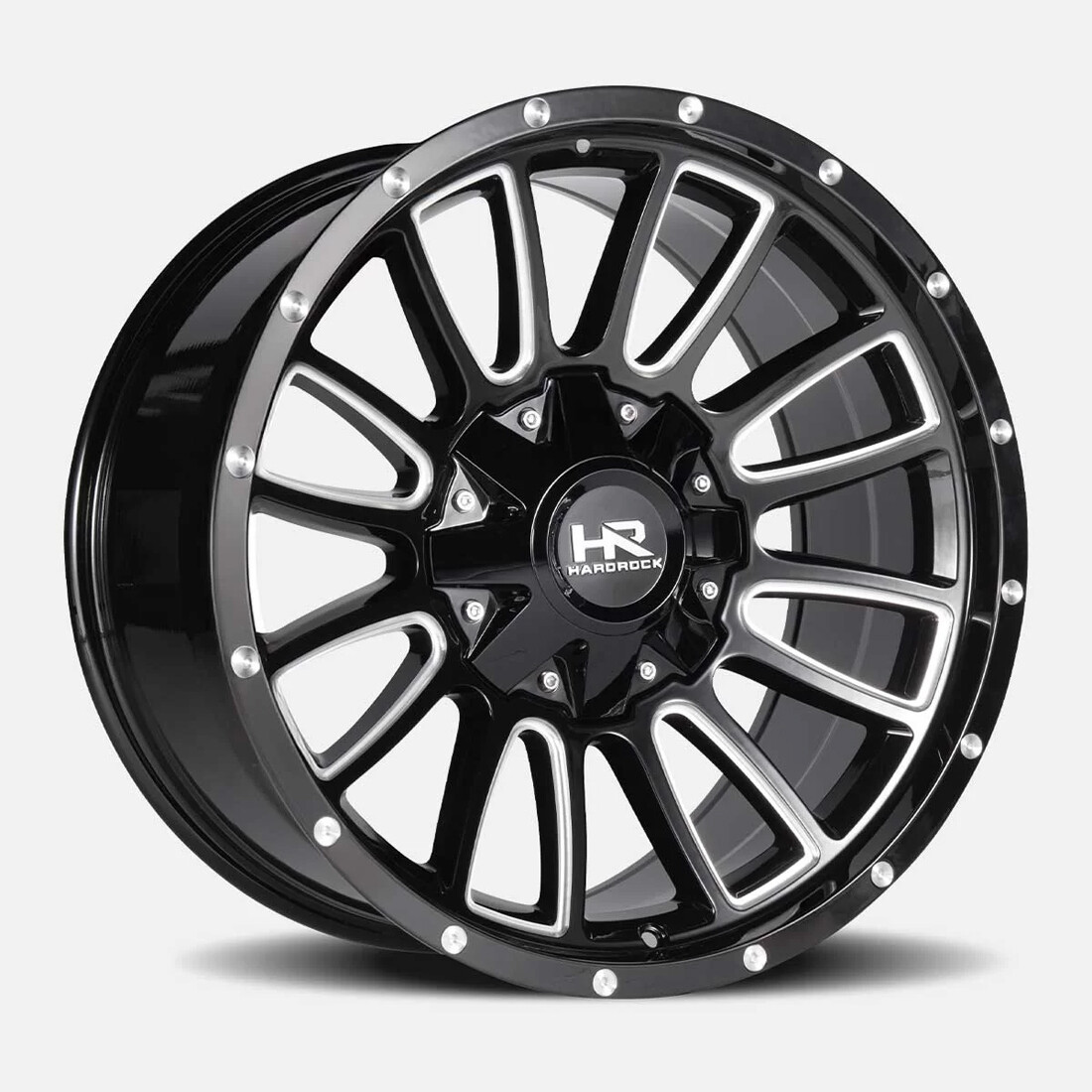 Hardrock Offroad Wheels Tactical H717 Gloss Black Milled 22x10 -25mm Offset 6x135,6x139.7 (6x5.5)