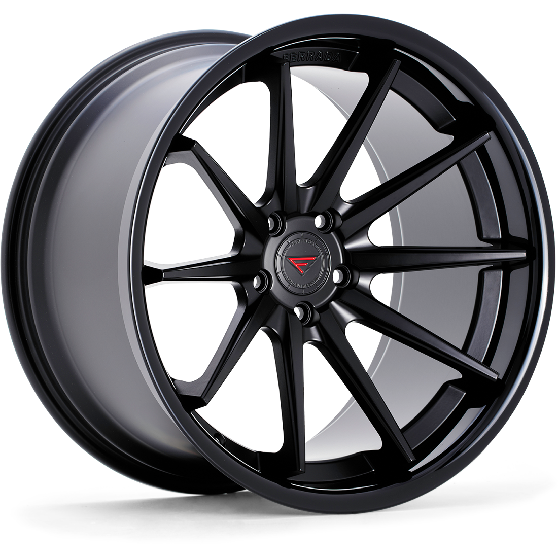 Ferrada Wheels FR4 Matte Black Gloss Black Lip 19x8.5 15mm Offset 5x114.3 (5x4.5)