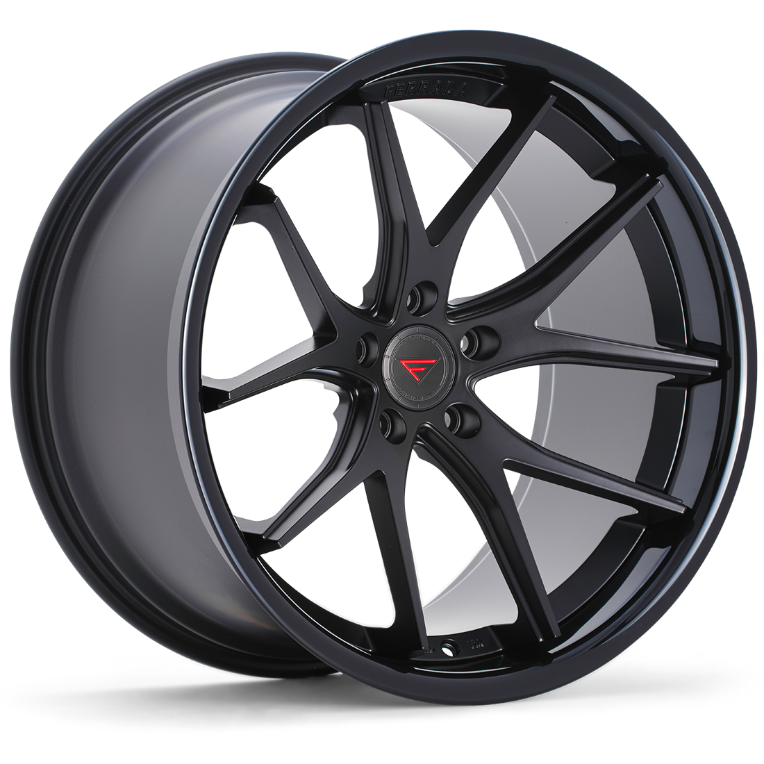 Ferrada Wheels FR2 Matte Black Gloss Black Lip 19x9.5 30mm Offset 5x112