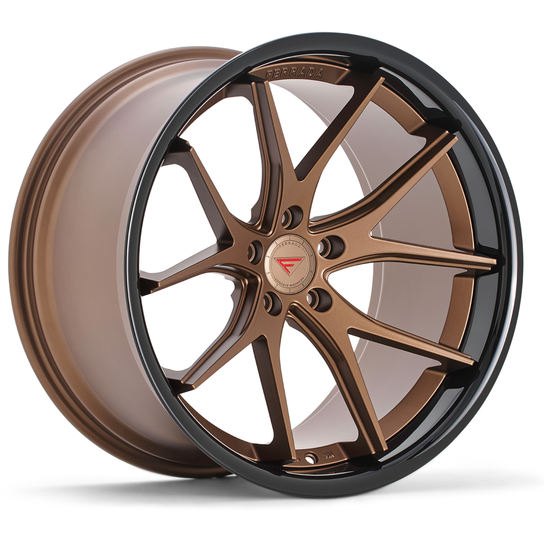 Ferrada Wheels FR2 Matte Bronze Gloss Black Lip 19x9.5 30mm Offset 5x112