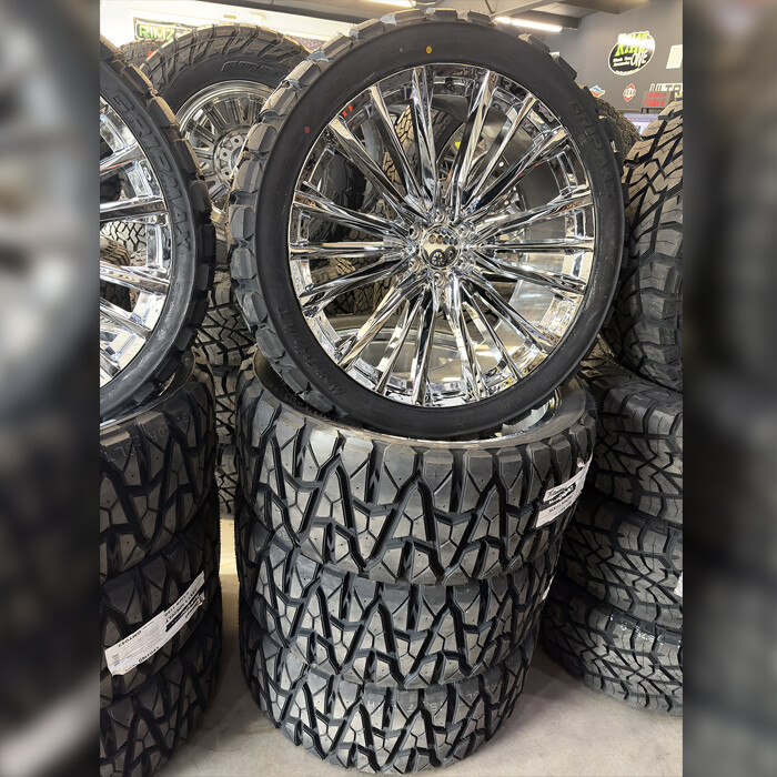 Performance Replicas Wheels PR223 Chrome 26x10 28mm Offset 6x139.7 (6x5 ...